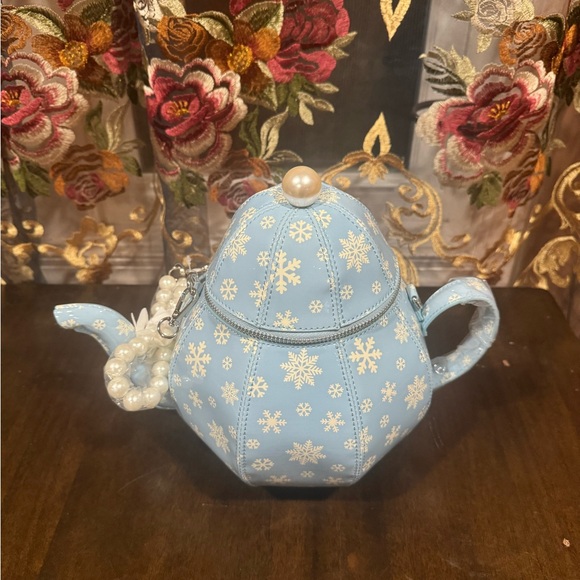 Dolls Kill Blue Snowflake Teapot Shoulder Bag - Picture 8 of 8